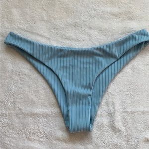 Blue ribbed bikini bottom